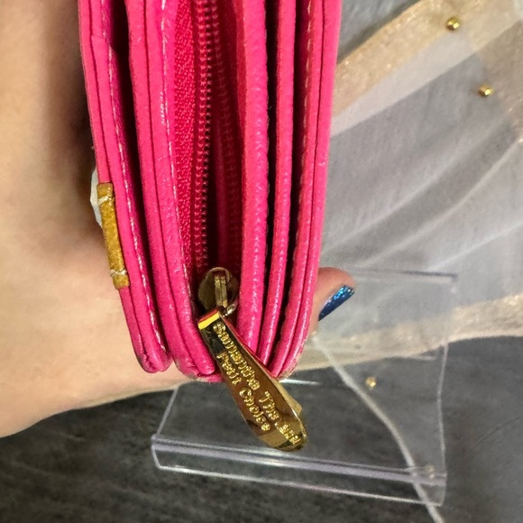 Samantha Thavasa Pink and Brown Wallet with Gold Accents - Picture 4 of 10